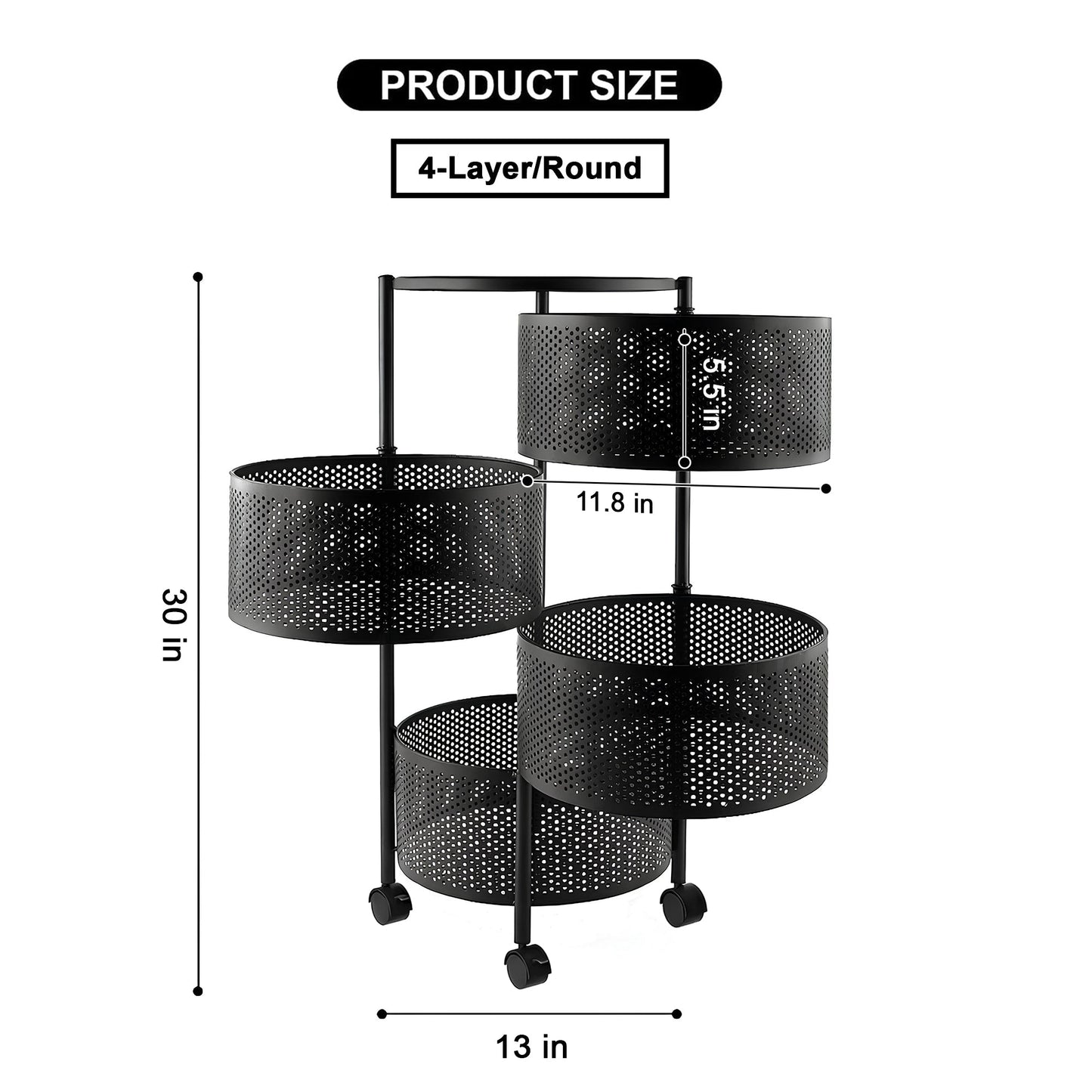 Premium Round Metal Trolley By MATRIX