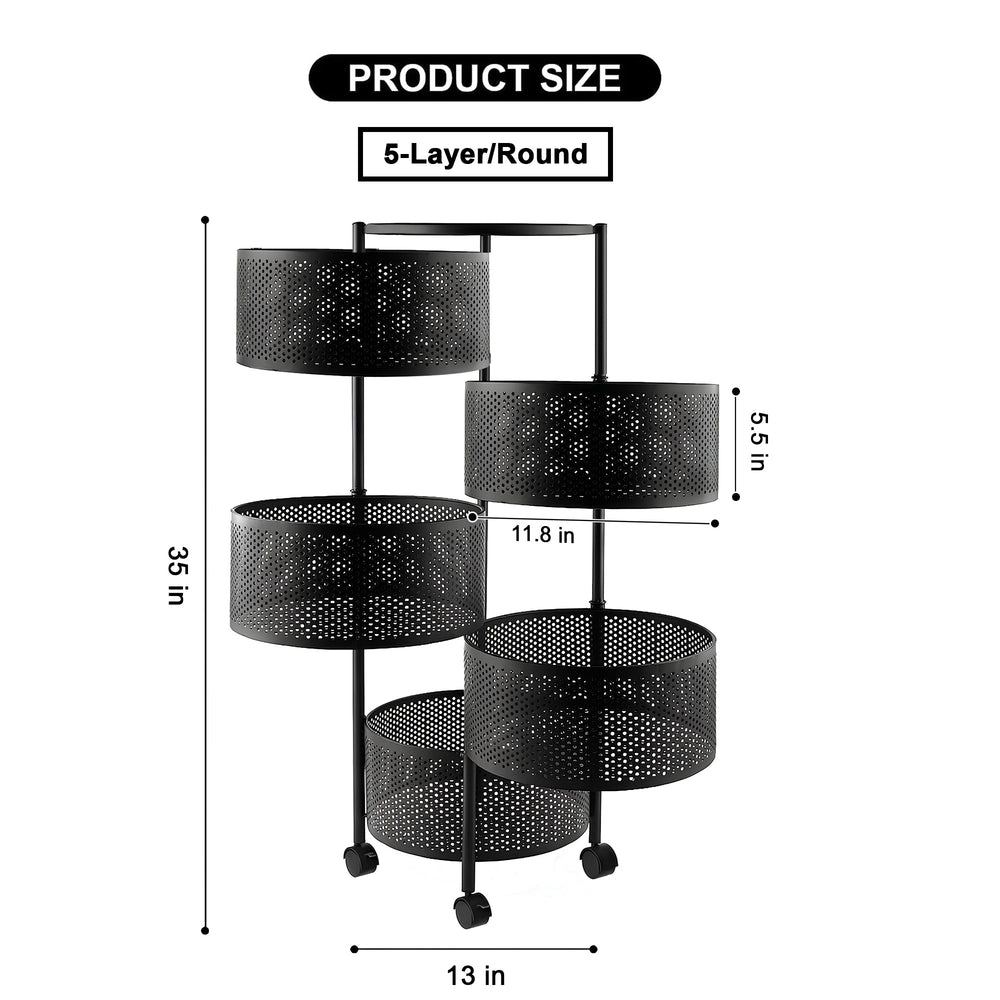 Premium Round Metal Trolley By MATRIX