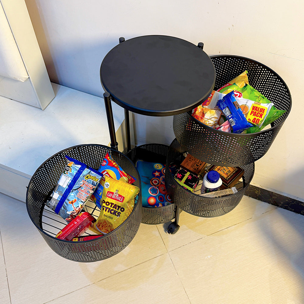 Premium Round Metal Trolley By MATRIX