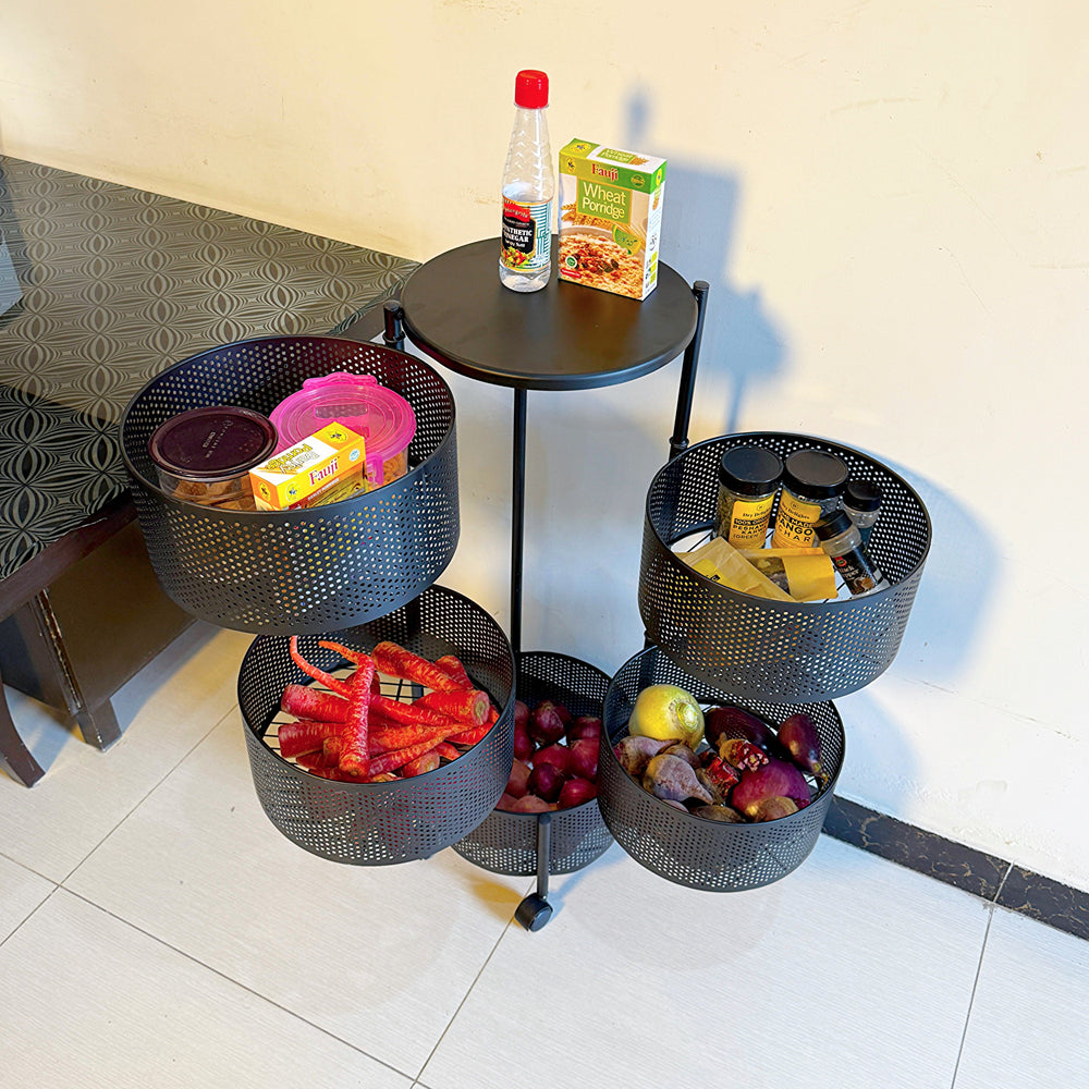 Premium Round Metal Trolley By MATRIX