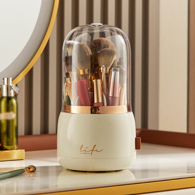 360° Rotating Makeup & Tooth Brushes Holder