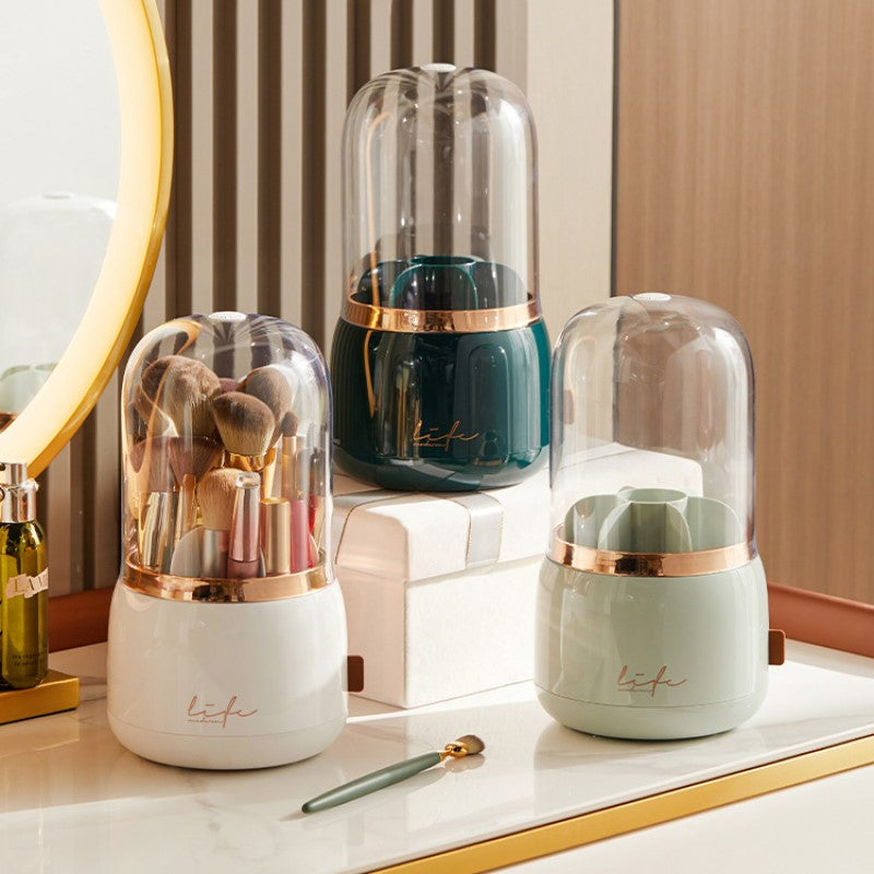 360° Rotating Makeup & Tooth Brushes Holder