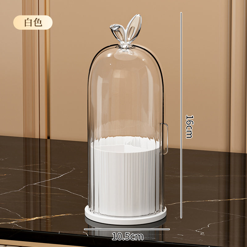360° Rotating Makeup Brush Holder Cosmetic, Lipstick, Eyebrow Pencil, Eye Shadow, Toothbrush Organizer with Clear Lid Dustproof, Waterproof