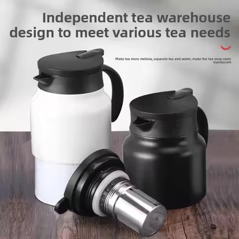 800ml Stainless Steel Thermos water bottle with Detachable Tea Filter Leak-Proof Milk Coffee Insulation Teapot Thermos Jugs