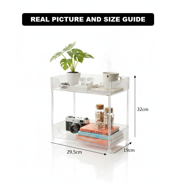 ClearStack 2-Tier Ribbed Acrylic Organizer