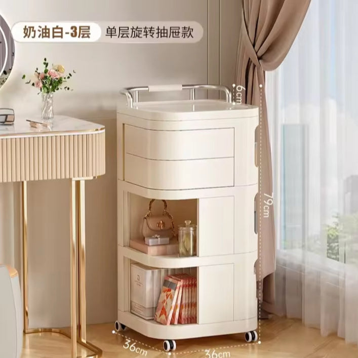 4 Tier Multi-Purpose Rolling Cart with 2 Rotational Compartments