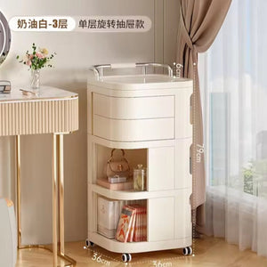 4 Tier Multi-Purpose Rolling Cart with 2 Rotational Compartments