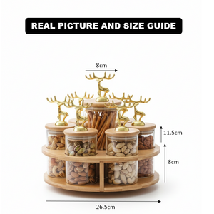 ClearGlass 7-Pcs Rotating Storage Jars Station (1169)