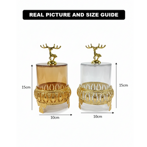 Royal Golden Base Glass Jar with Lid