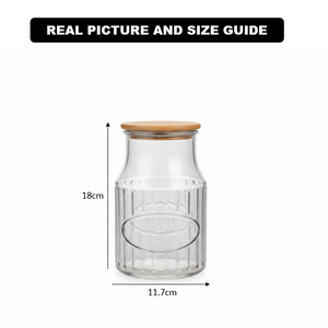 3-Pcs 1200ml Home Made Glass Jars Set with Airight Lids (2261) by Limon