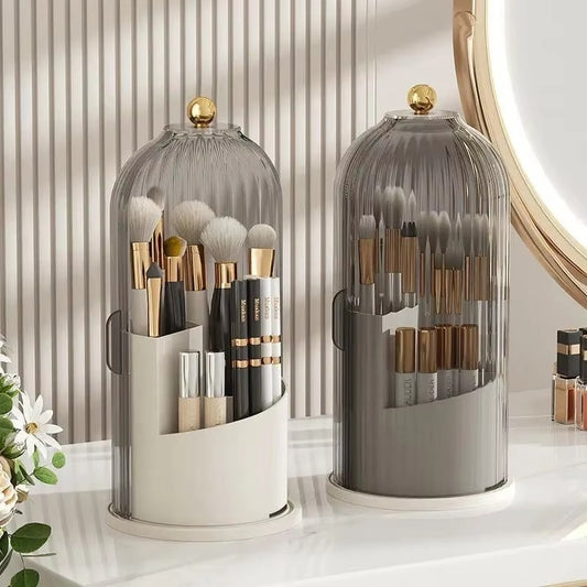 Striped Rotating Makeup Brush Holder
