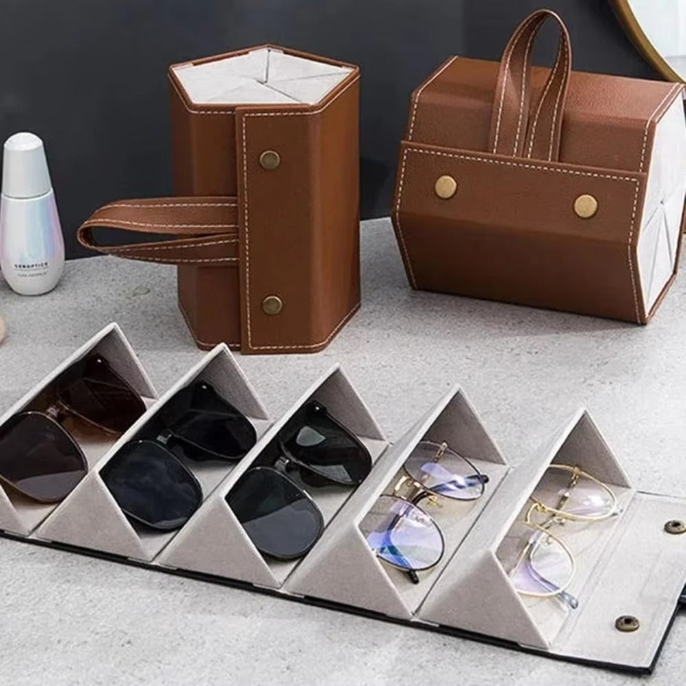Multi-Compartment Sunglasses Organizer (Black)