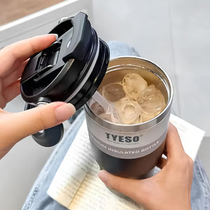 TYESO® SteelCore Stainless Steel Dual-Lid Tumbler with Top-Handle (900ml) (TS-8828)