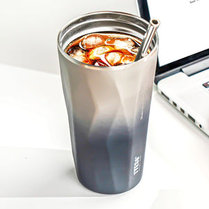 TYESO® Vacuum Insulated Tumbler with Pop-up Steel Straw (600ml) (TS-8848B)