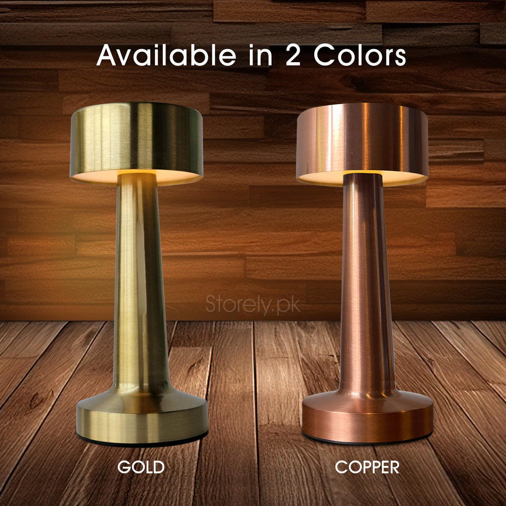 Dumbbell Shape Retro Style Rechargeable Metal Touch Lamp - USB Charge LED Light for Modern Spaces and Restaurants