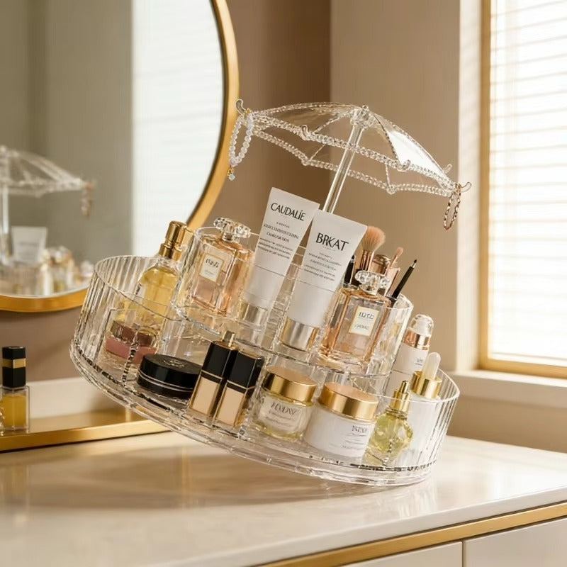 Umbrella Top 360 Rotating Makeup Organizer