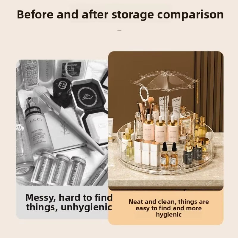 Umbrella Top 360 Rotating Makeup Organizer