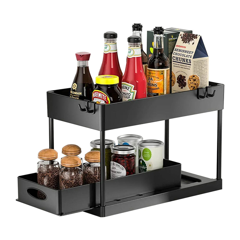2 Tier Under Sink Sliding Storage Basket