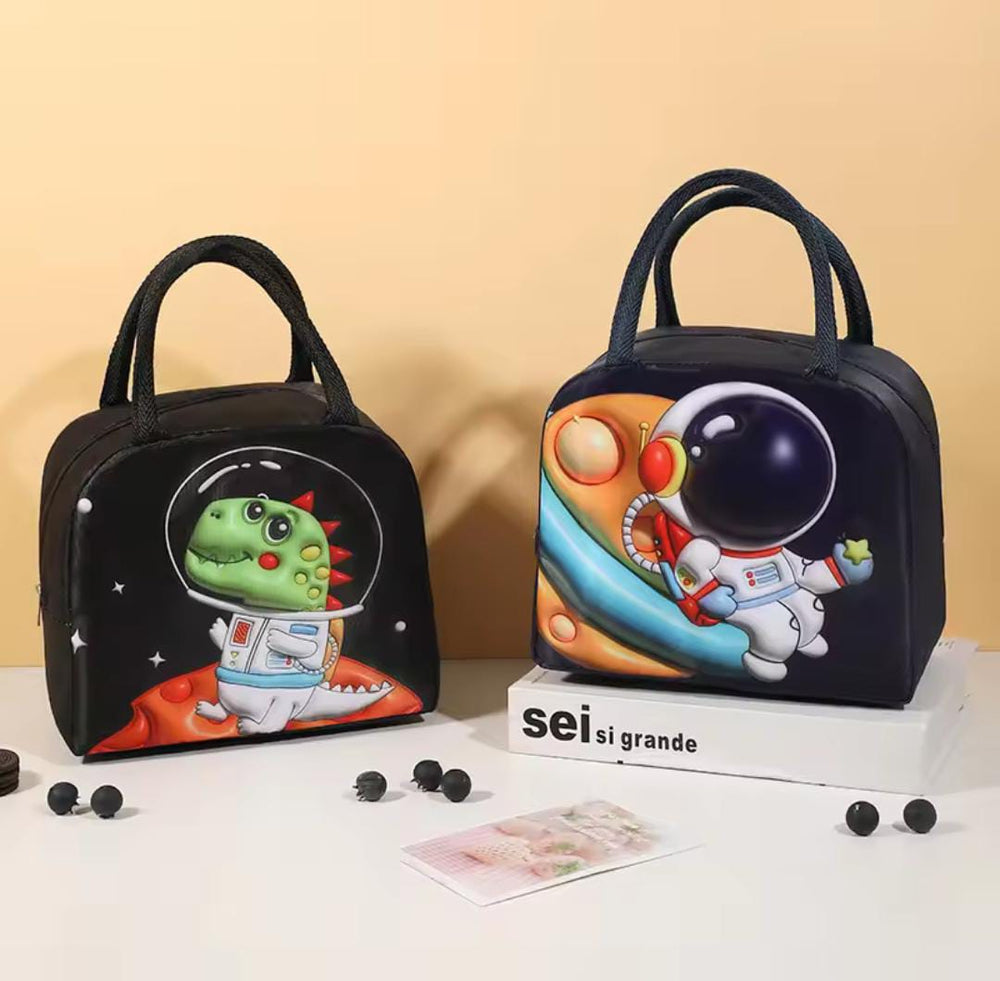 Colorful Cartoon Insulated Lunch Bags (Parachute Material) – Perfect for School & Travel