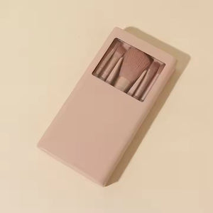 5-Piece Mini Makeup Brush Set with Mirror & Protective Case
