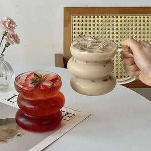 Creative Layered Glass Mug with Handle