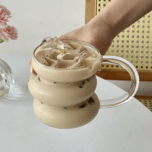 Creative Layered Glass Mug with Handle