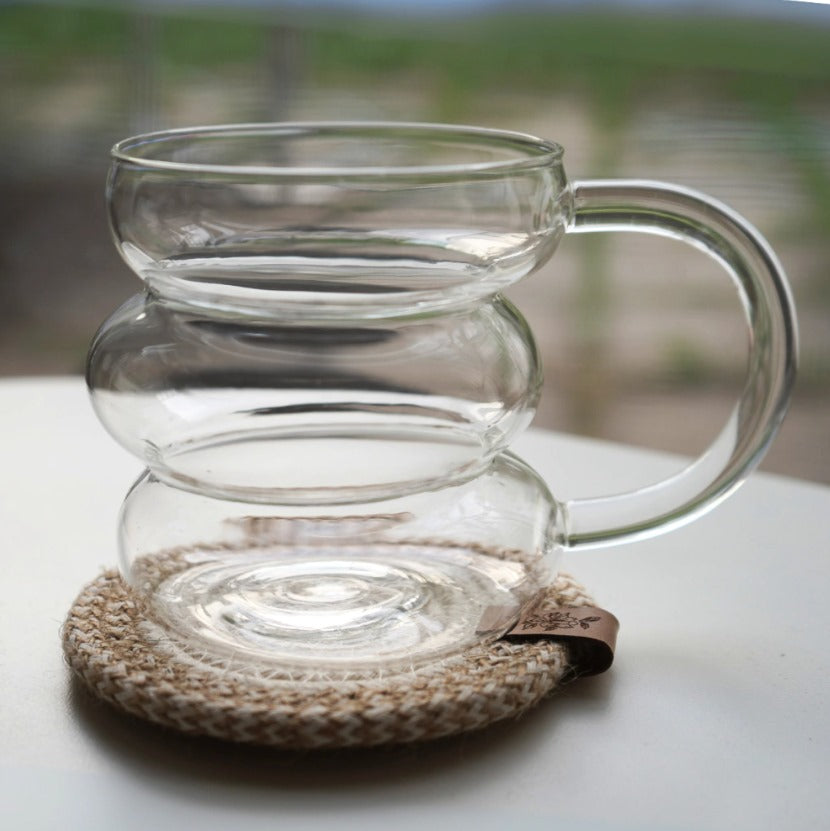 Creative Layered Glass Mug with Handle