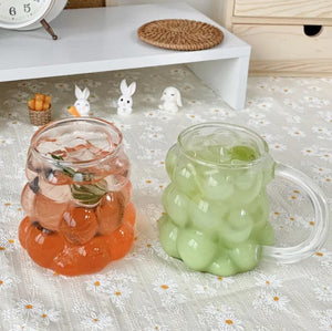 Bubble Textured Glass Mug with Handle