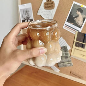Bubble Textured Glass Mug with Handle