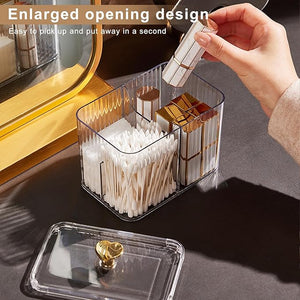Trio-Compartment Multipurpose Storage Box with Golden Heart Lid