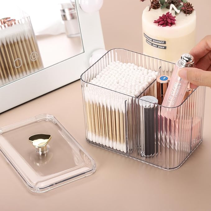 Trio-Compartment Multipurpose Storage Box with Golden Heart Lid