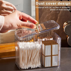 Trio-Compartment Multipurpose Storage Box with Golden Heart Lid