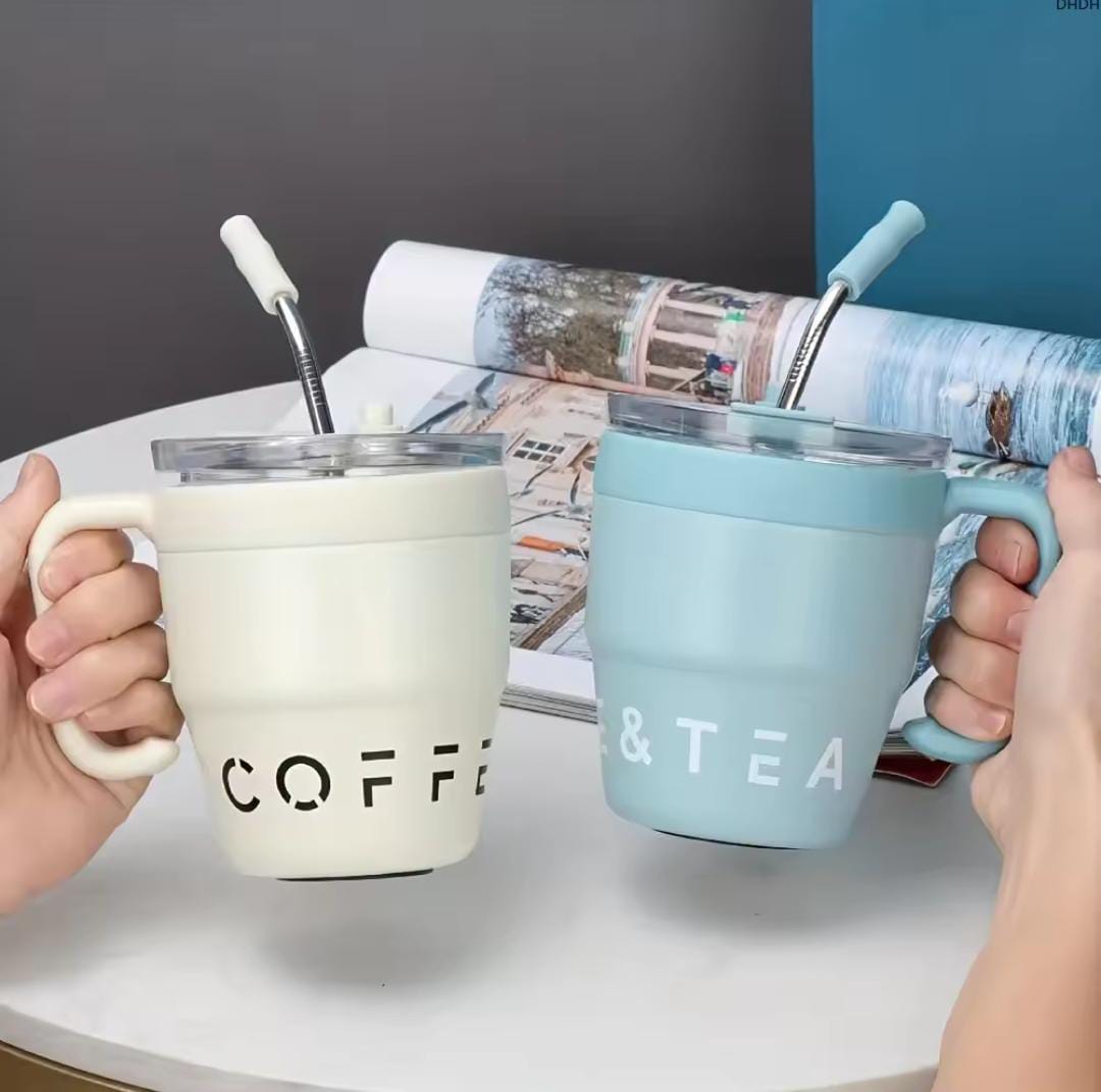 480 ml coffee cup with straw
