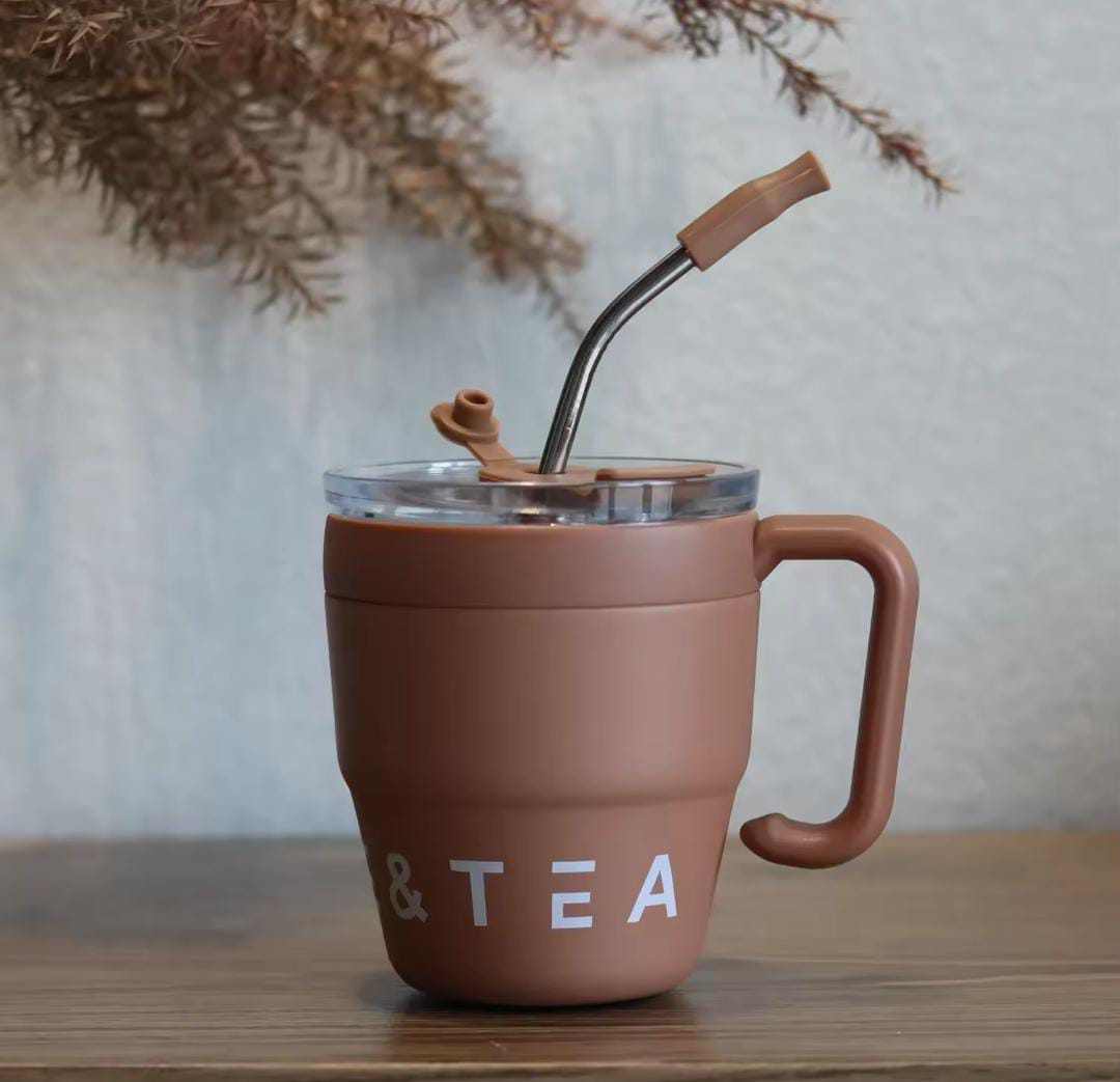 480 ml coffee cup with straw