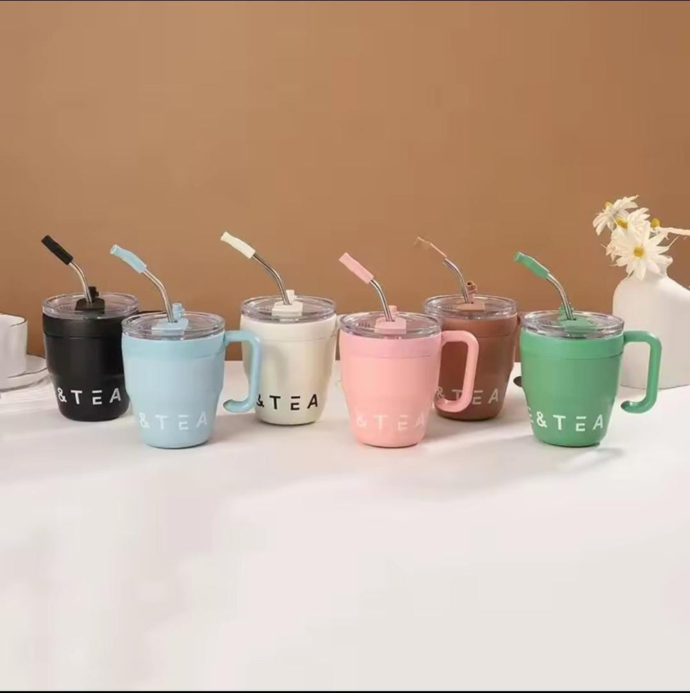 480 ml coffee cup with straw