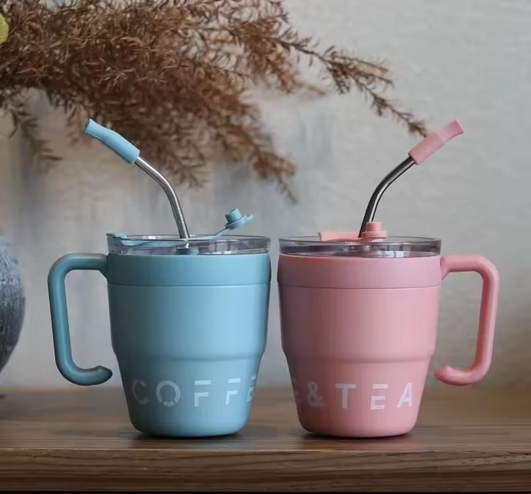 480 ml coffee cup with straw