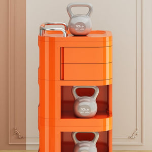 4 Tier Multi-Purpose Rolling Cart with 2 Rotational Compartments