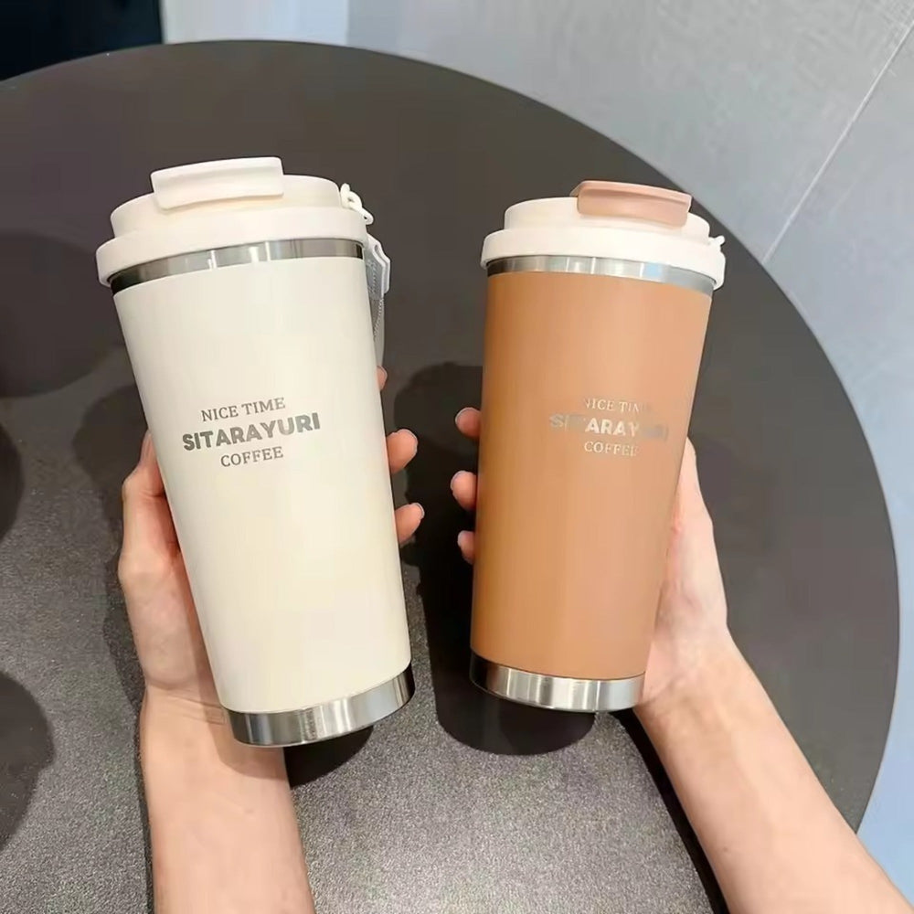 SITARAYURI 560ml Insulated Coffee Mug – Built-in Filter & Smart Lid (ZF-028)