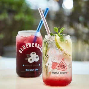 Clear Sipper Jar (540ml) with Glass Lid and Glass Straw
