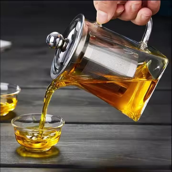 Glass Pyramid Teapot with Stainless Steel Infuser