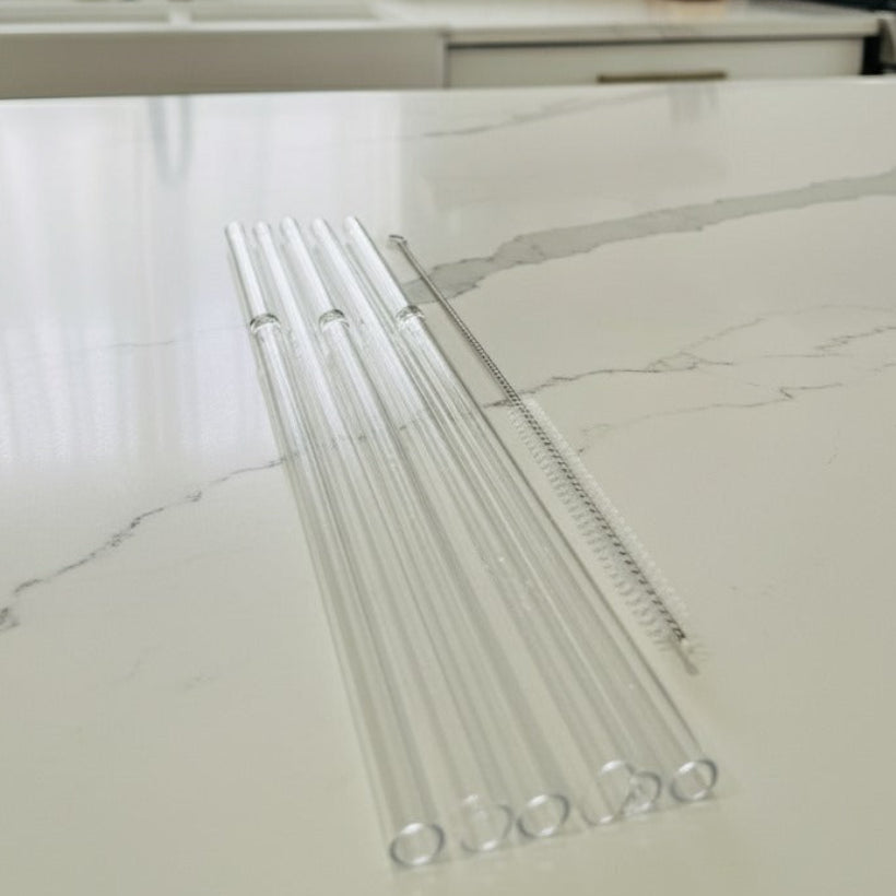 SipEase Reusable Straws (Pack of 6) with Cleaning Brush