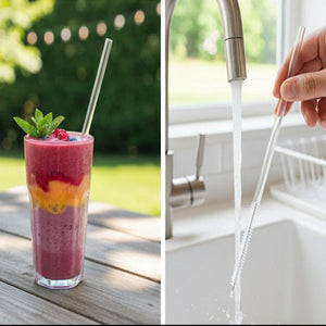 SipEase Reusable Straws (Pack of 6) with Cleaning Brush