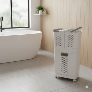 3-Tier Rolling Basket with Detachable Compartments
