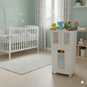 3-Tier Rolling Basket with Detachable Compartments