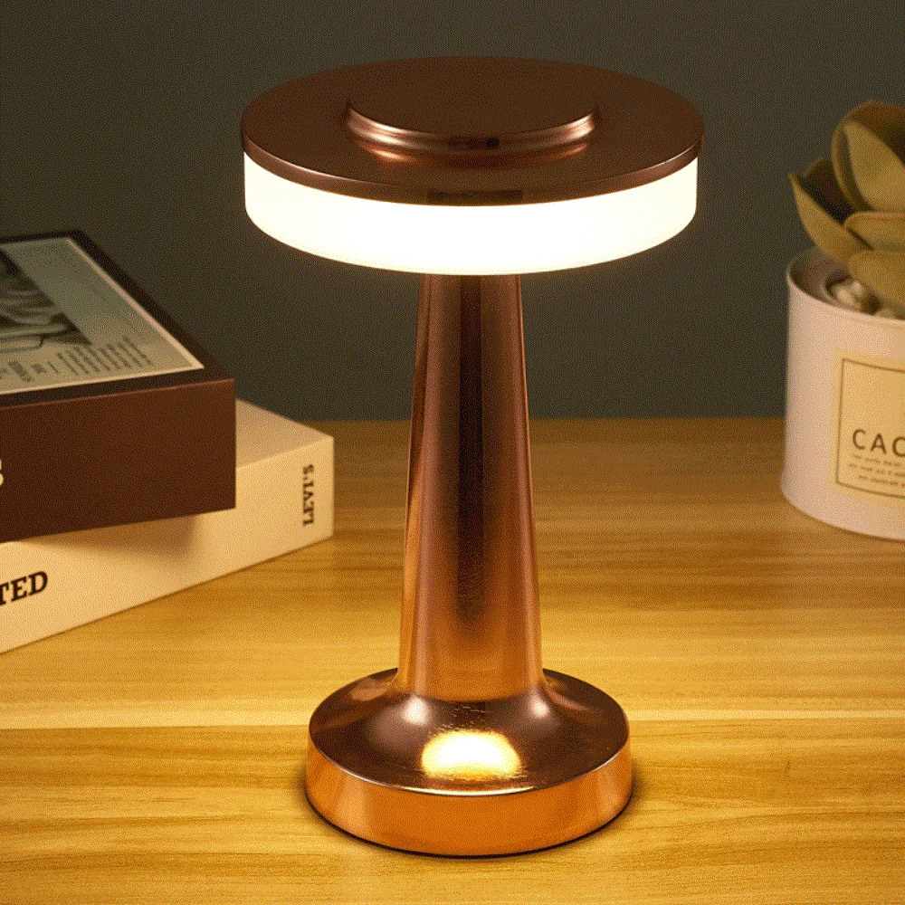 Orbit Touch Sense LED Table Lamp – Rechargeable, Three Color Light - Warm Glow for Dinning Setups, Banquet Halls and Restaurants