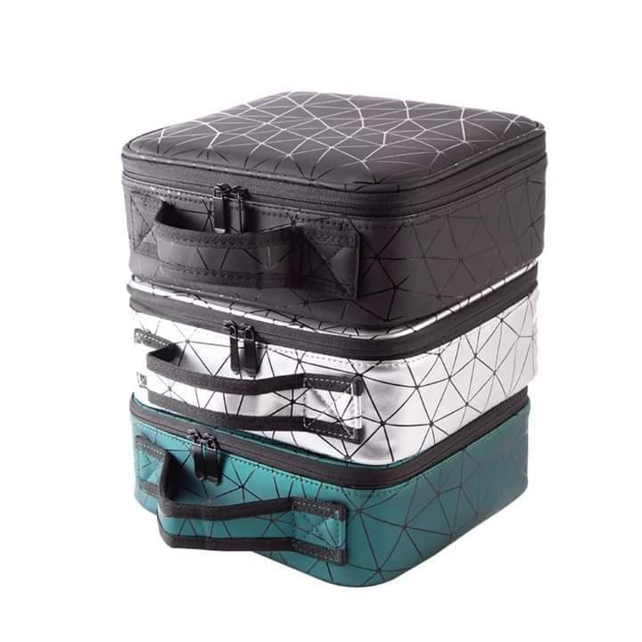 Diamond Pu Travel Cosmetic Bag - Large