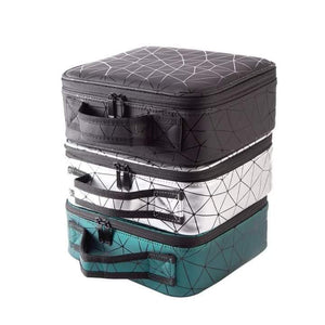 Diamond Pu Travel Cosmetic Bag - Large