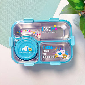 Insulated Modern & Stylish Stainless Steel (SUS304) Lunch Box with Dipping Cup (7122)