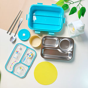 Insulated Modern & Stylish Stainless Steel (SUS304) Lunch Box with Dipping Cup (7122)
