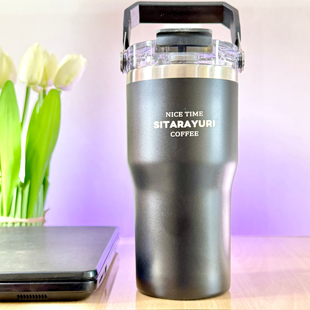 SITARAYURI LeakProof Dual-Lid Insulated Stainless Steel Tumbler (600ml) (ZF-001)